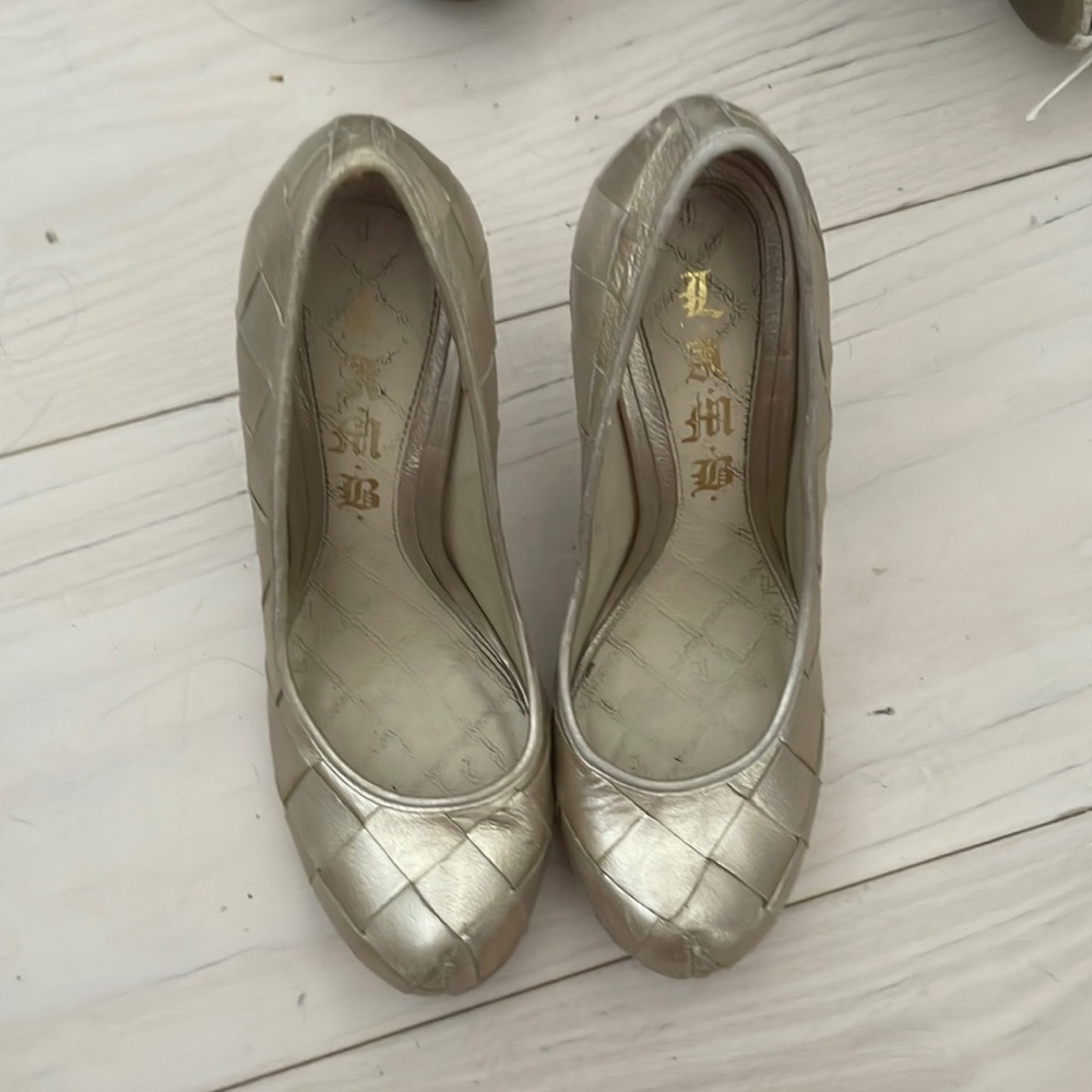 LAMB gold heels